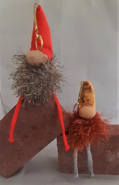 Lavender Scented Gnome Keyring - Brown Beards