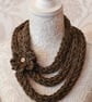 Scarf Womens Super Chunky Finger Knitted Necklace 