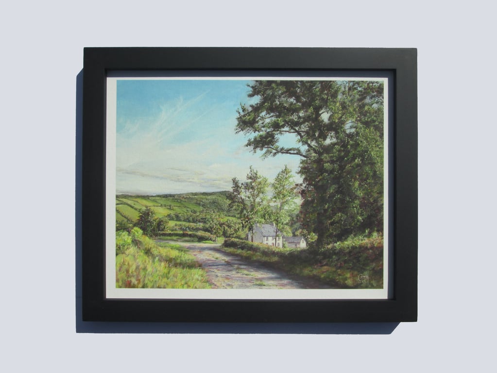 Welsh Landscape Fine Art Print In Wood Frame-Rural Countryside Giclee Print