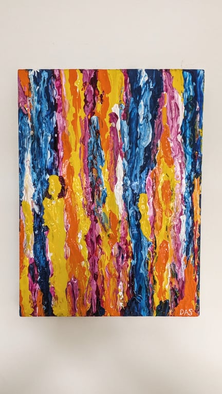 Impasto Abstract Acrylic Painting on Birch Panel