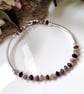 Tourmaline Irregular Bicon Cut Sterling Silver Bangle Style Bracelet - Image 5