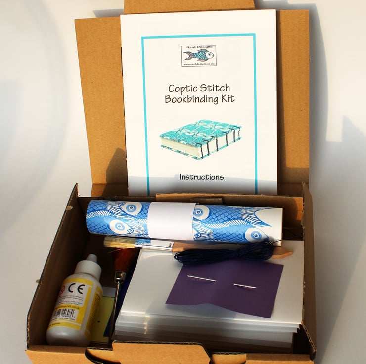 Bookbinding craft kit for coptic binding with p... Folksy