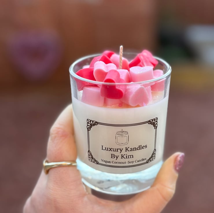 LOVE LUXURY CANDLE - ピンク Luxury Hand-Poured Candle 'Rose Garden