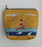 Large Coin Purse with Embroidered Lighthouse Seascape - Image 3