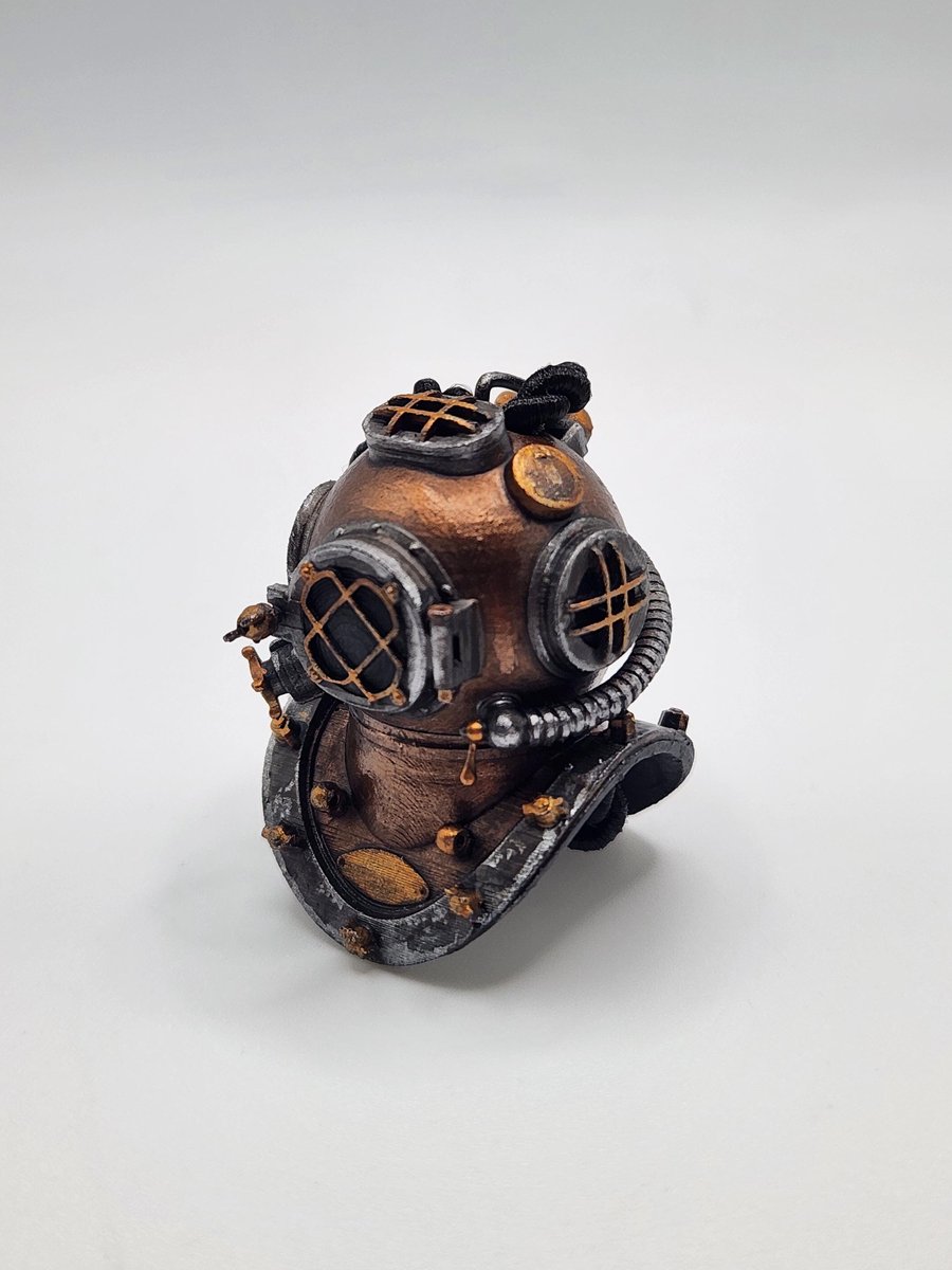 3D Printed Hand-Painted Diving Helmet Rear View Mirror Charm accessory