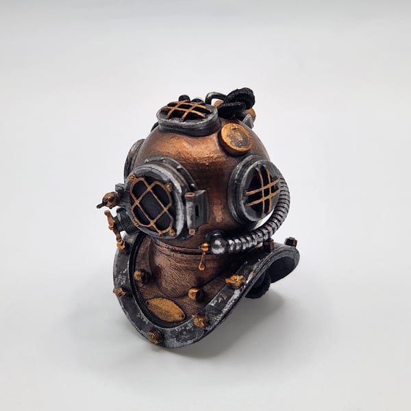 3D Printed Hand-Painted Diving Helmet Rear View Mirror Charm accessory
