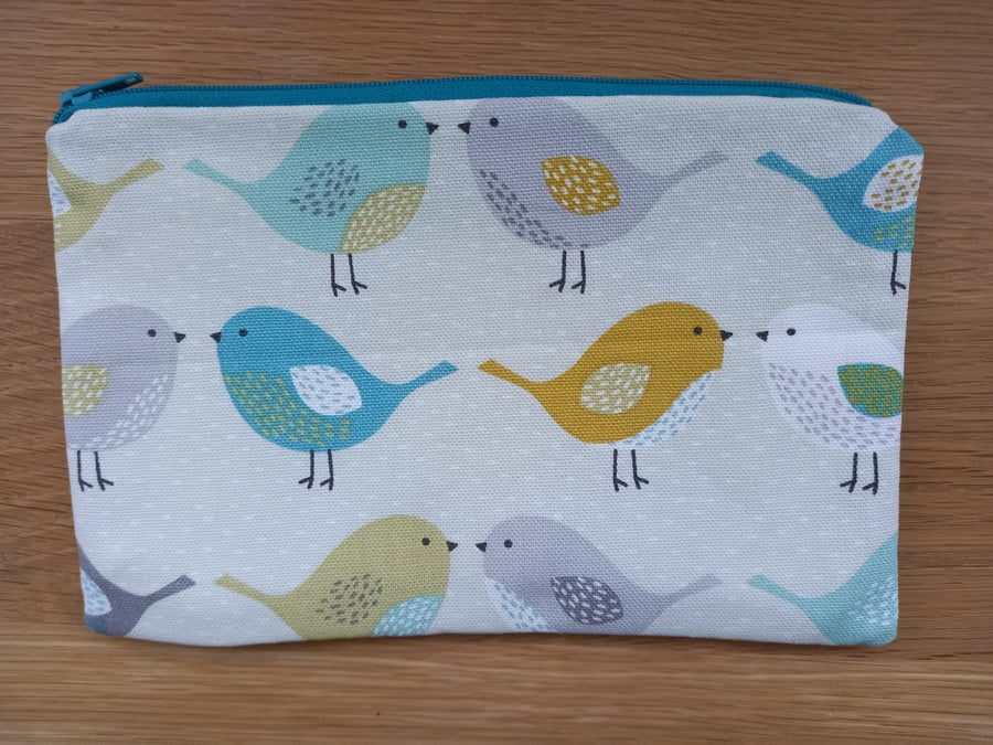 Scandi Birds Storage pouch - ideal gift  make up bag