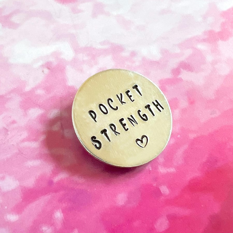 Hand Stamped Pocket Strength Token Keepsake