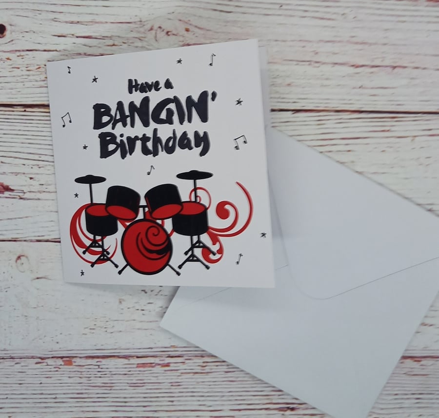 Have a Bangin' Birthday, Music Lovers Birthday Card, Rockers Birthday Card, 