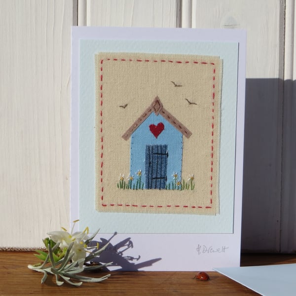 Little Shed hand-stitched card - perfect for a gardener! A card to keep.