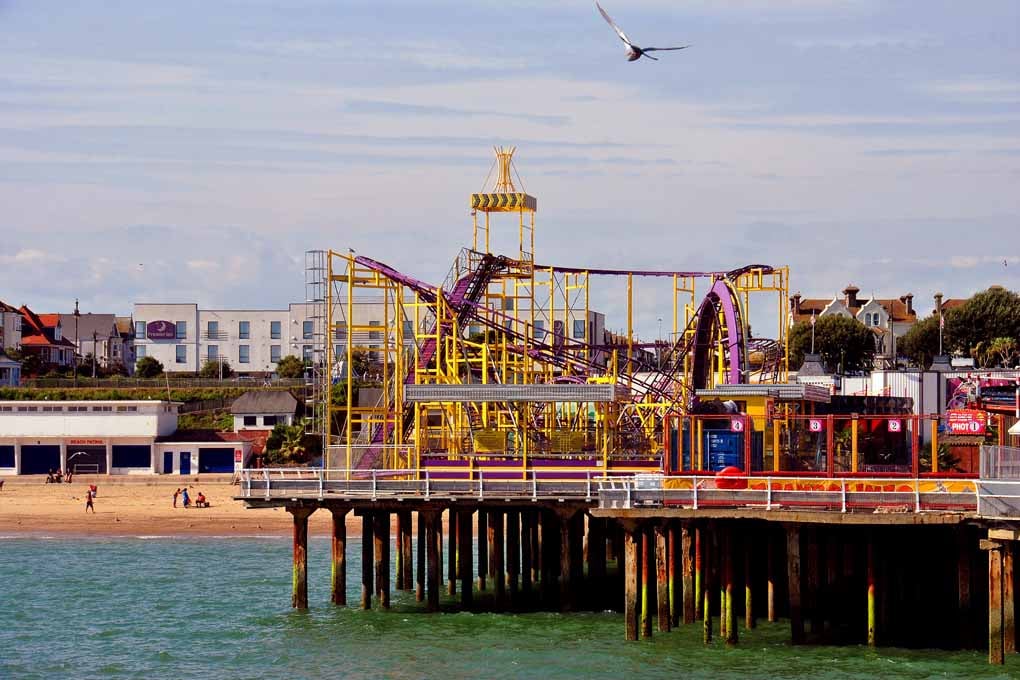 Clacton On Sea Pier And Beach Essex UK Photograph Print