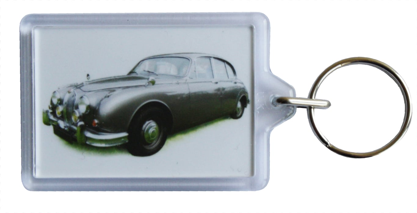 Jaguar Mk2 2.4 1962 - Keyring with 50x35mm Insert - Car Enthusiast