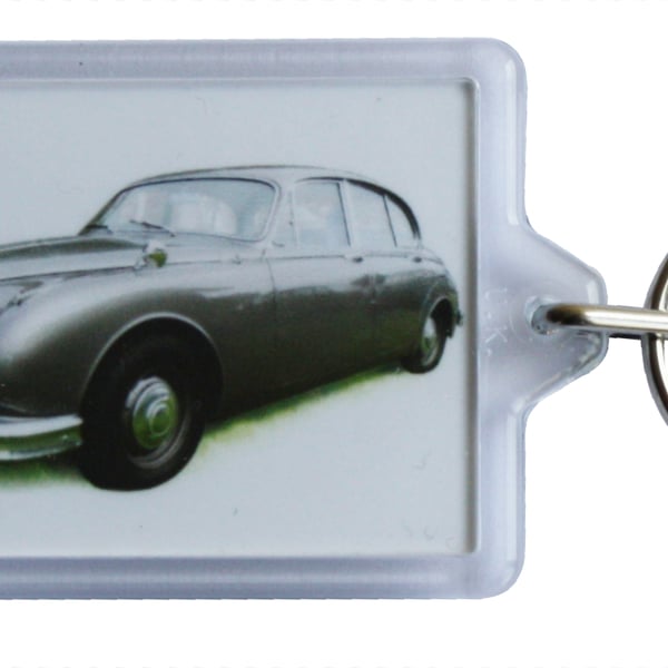 Jaguar Mk2 2.4 1962 - Keyring with 50x35mm Insert - Car Enthusiast