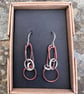 Copper and Silver Chunky Chain Link Earrings  - Image 7