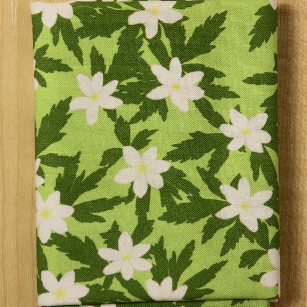 Wood anemone spring flower fabric fat quarter