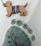 Hanging decoration of a baby footprint - new baby, christening, christmas  - Image 3