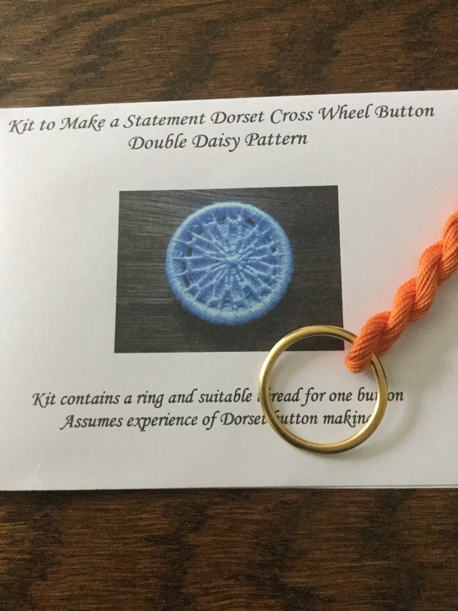 Kit to Make a Statement Dorset Button, Double Daisy Design, Orange 
