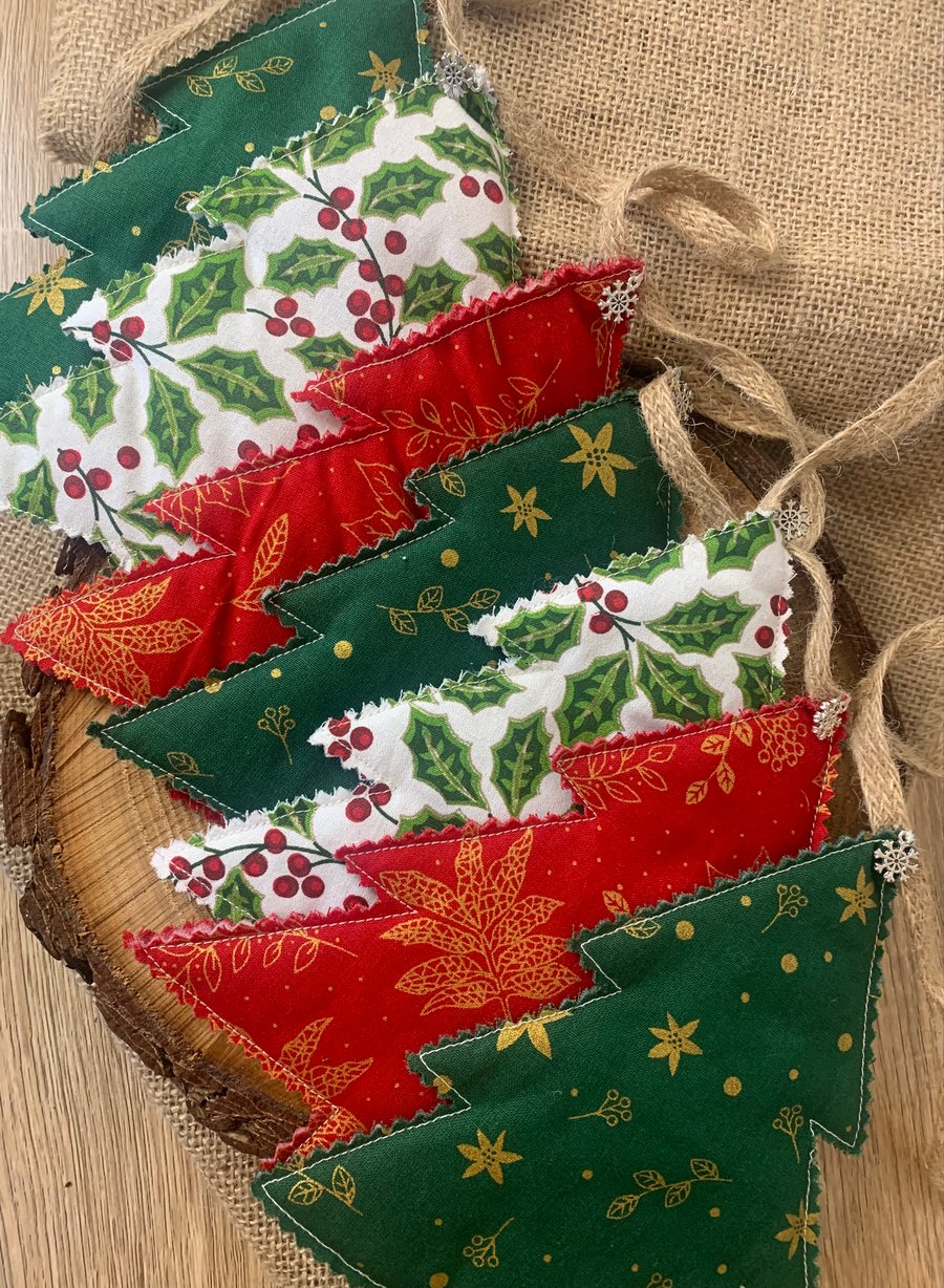 Handmade Christmas Tree Bunting 