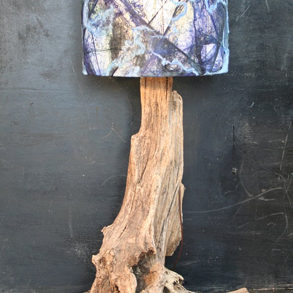 Driftwood Table Lamp, Shade Included, 98cm tall to top of shade