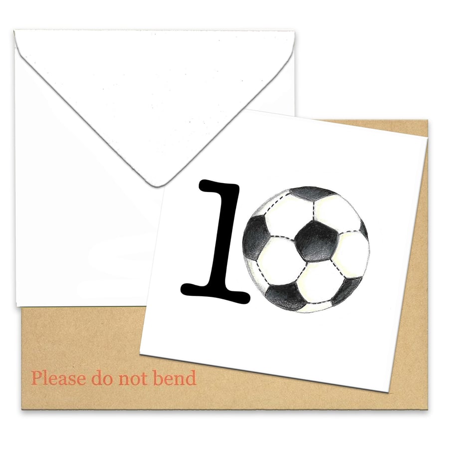 10th birthday card with a football