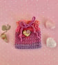 Handmade Crochet Crystal & Pendulum Pouch Travel Crystal Bag Heart Decoration  - Image 1