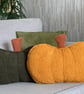 Mustard Yellow Boucle Pumpkin Cushion Autumn Fall Halloween Decor Pillow - Image 2