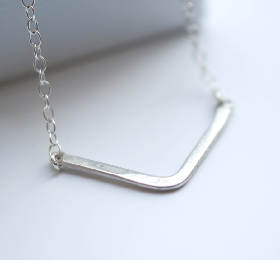 Sterling Silver Chevron Necklace
