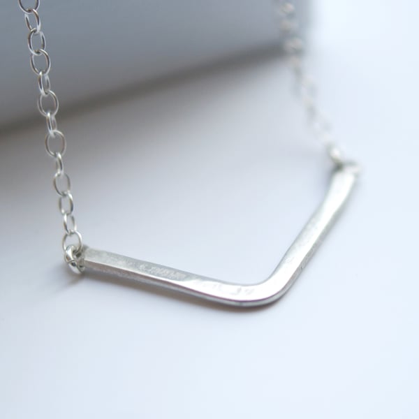 Sterling Silver Chevron Necklace