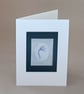 One Bluebell, blue spring flower handmade card blank inside - Image 1