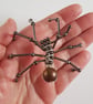 Copper Beaded Spider Ornament - Wire Spider Decoration with Pin  - Image 7