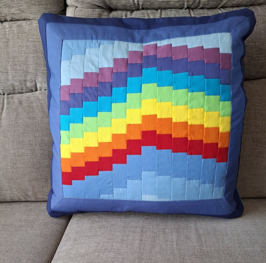 Rainbow effect cushion cover