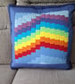 Rainbow effect cushion cover