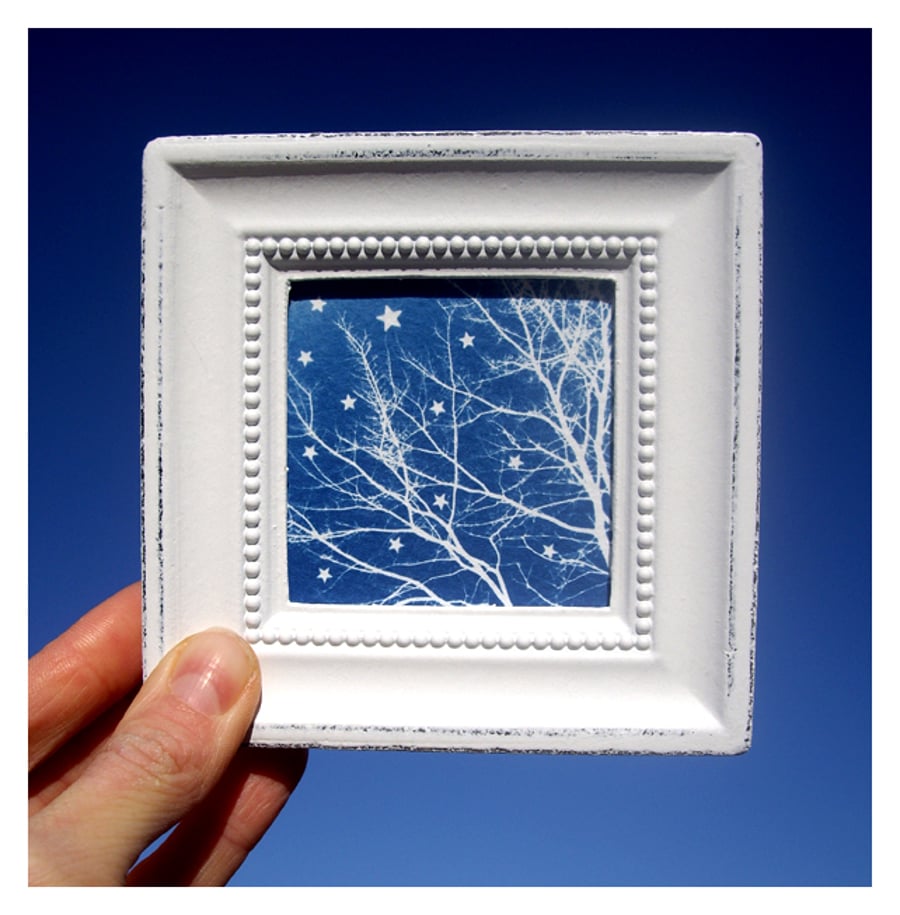 Winter Tree Cyanotype Framed 