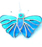 Turquoise Butterfly Suncatcher Stained Glass Handmade 