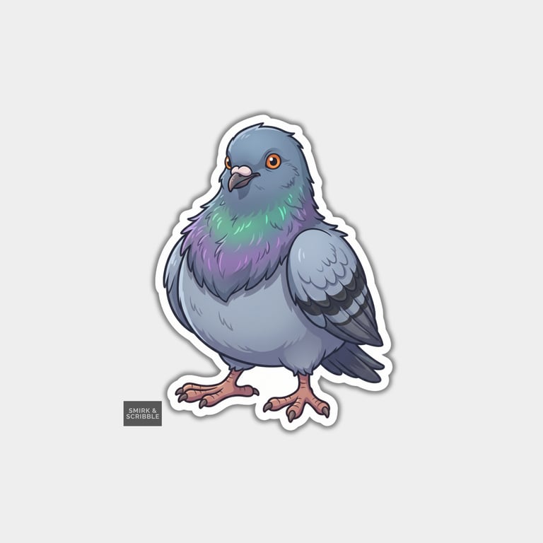Funny Die Cut Vinyl Sticker - Pigeon