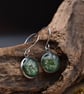 Pressed Flower Resin Earrings, Green, 304 Stainless Steel, Made in Scotland - Image 7