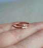 Ultra Slim Hammered Copper Wrap Around Ring - Adjustable - Image 6
