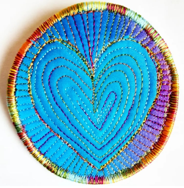 Textile Brooch Free Machine Embroidery 