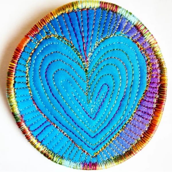 Textile Brooch Free Machine Embroidery 