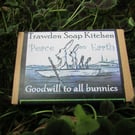 Peace on Earth, Goodwill to All Bunnies, Lemongrass Soap. Vegan. Made at home