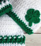 Emerald Green and White Crochet Baby Beanie Hat, 3 Styles and Size Choices - Image 2