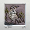 Song Thrush - hand stitched picture