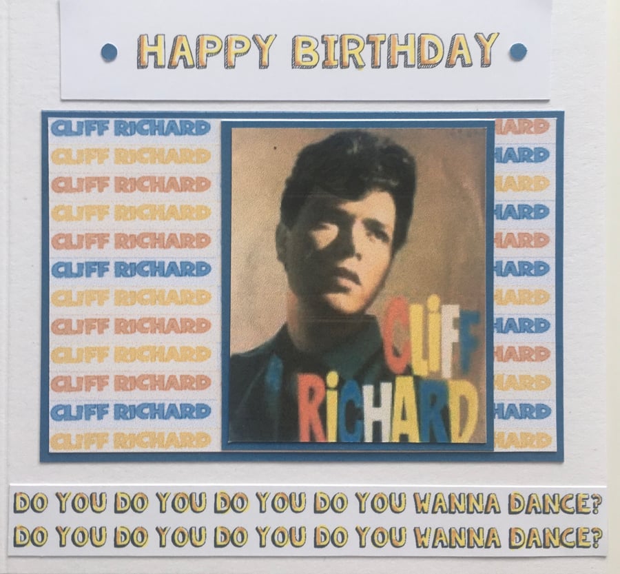 Happy Birthday Card - for a Cliff Richard fan