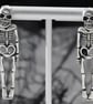 Skeleton Dangly Earrings – Handmade OOAK earrings - Halloween earrings