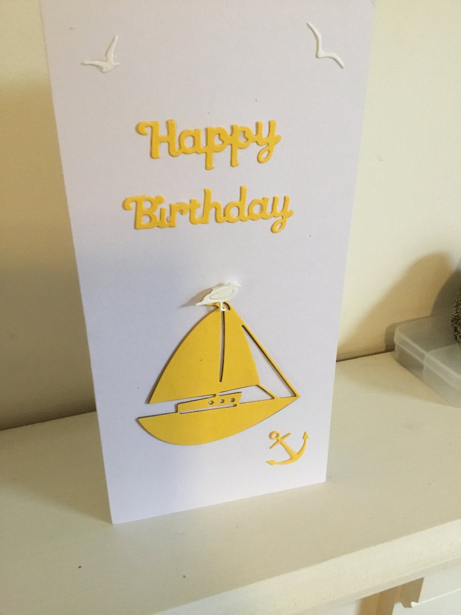 Handmade nautical themed birthday card