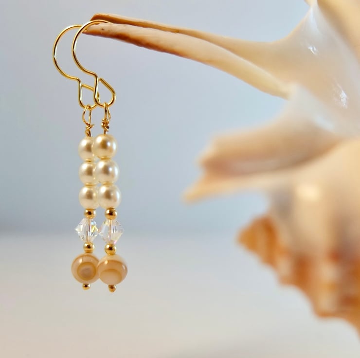 Glass deals pearl earrings