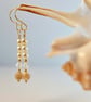 Glass Pearl Earrings With Shell And Swarovski Crystal - Handmade In Devon - Image 1
