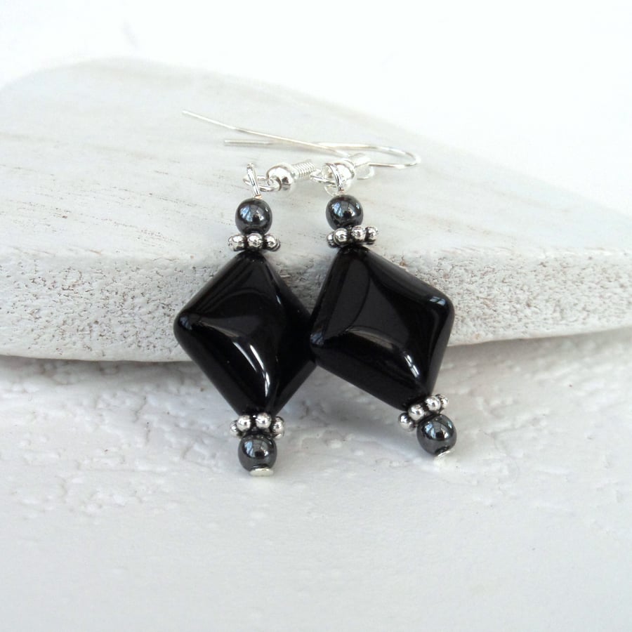Black onyx earrings