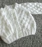 16" White Sparkle Round Neck Lace Cardigan - Image 1