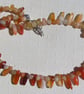 Orange Carnelian & Peach Aventurine Gemstone Chunky Statement Beaded Necklace - Image 5